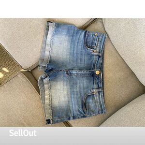 STS Blue Women's High Rise Denim Bermuda Shorts Size 30 Blue